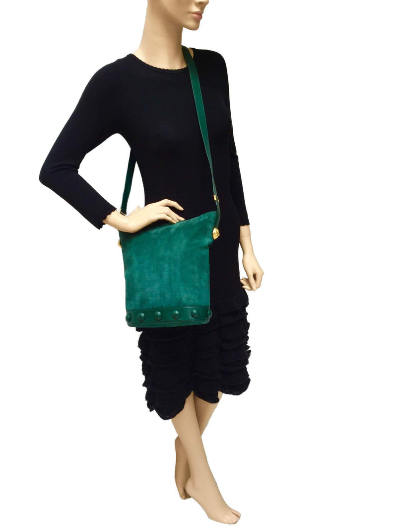 Lanvin Leather Bucket Bag Green-designer resale