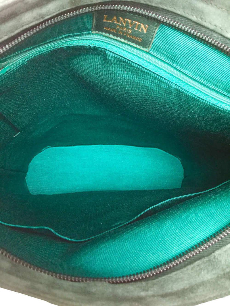 Lanvin Leather Bucket Bag Green-designer resale