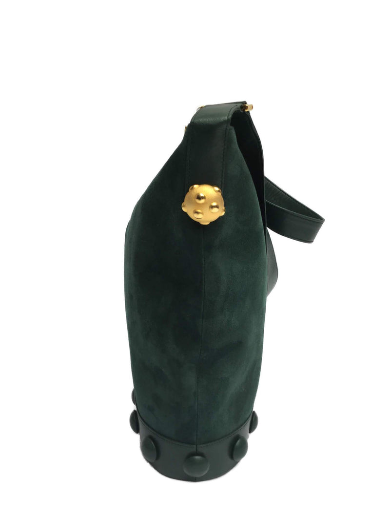 Lanvin Leather Bucket Bag Green-designer resale