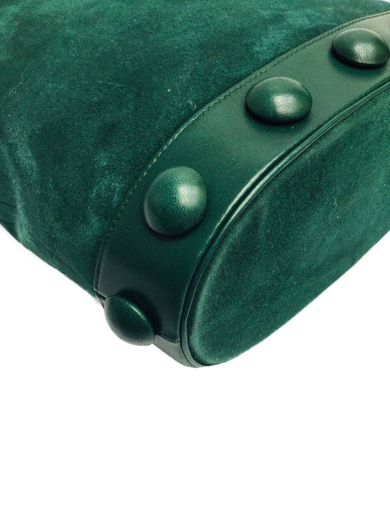 Lanvin Leather Bucket Bag Green-designer resale