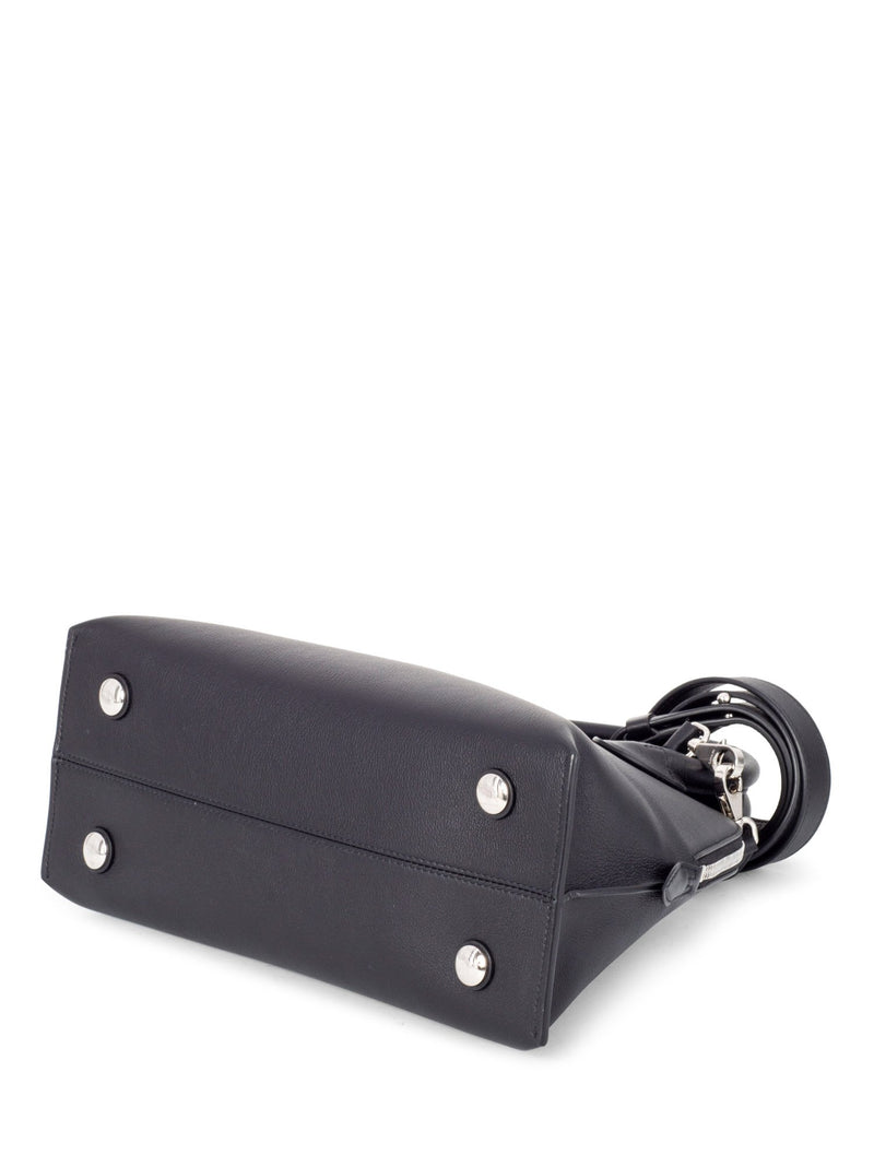 Lanvin Leather Small Bugatti Top Handle Bag Black-designer resale