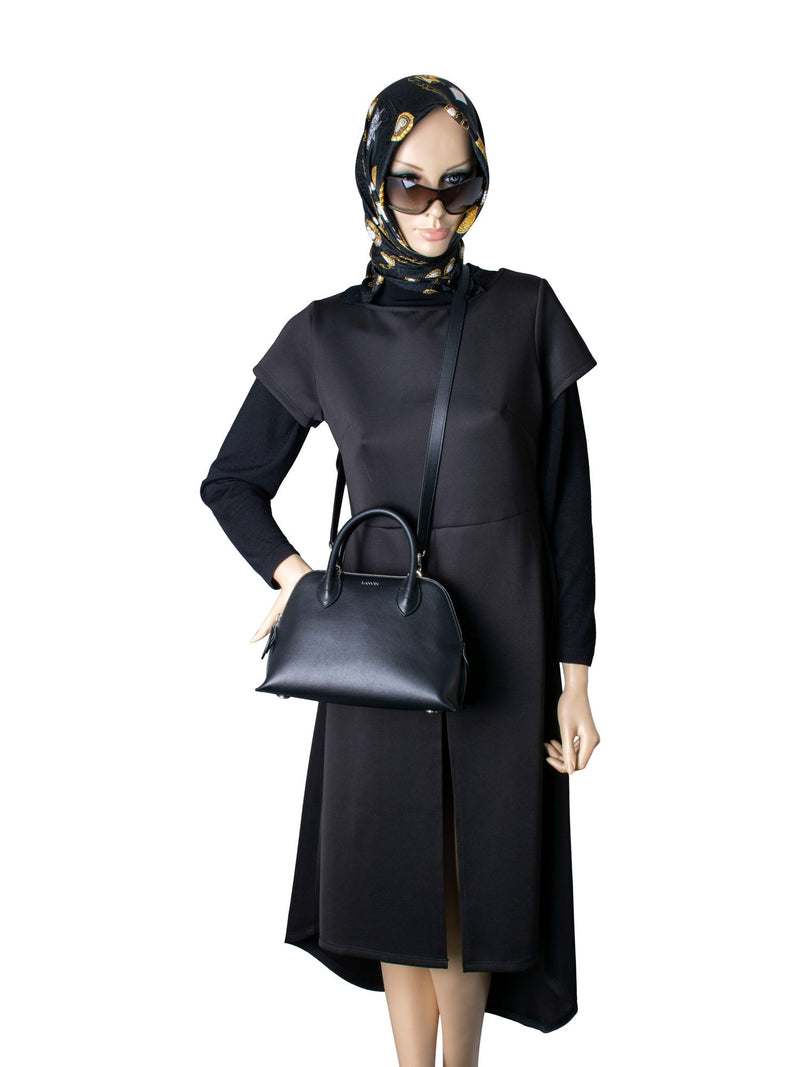 Lanvin Leather Small Bugatti Top Handle Bag Black-designer resale