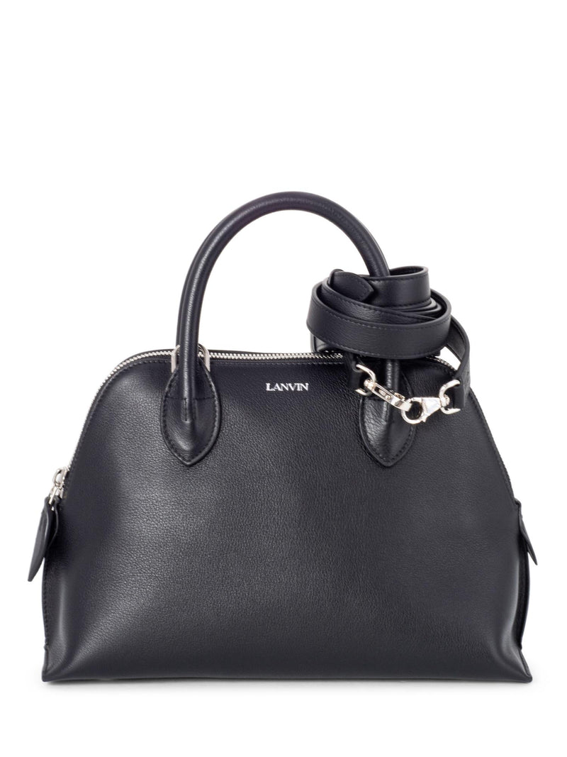 Lanvin Leather Small Bugatti Top Handle Bag Black-designer resale