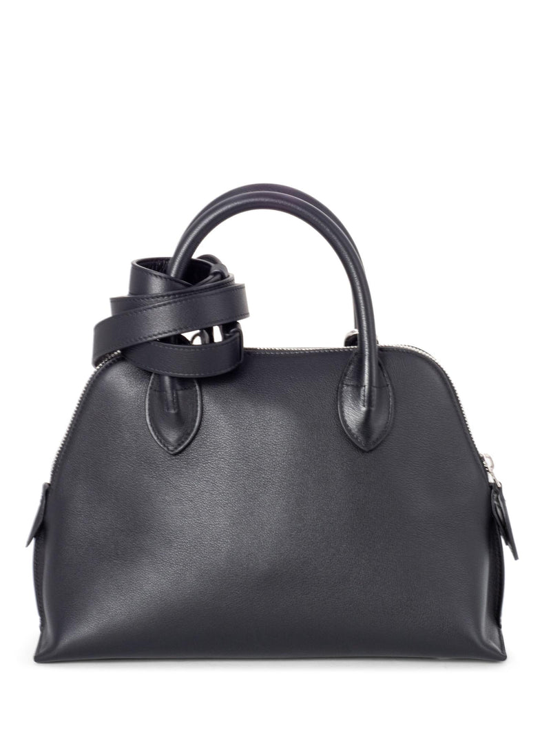Lanvin Leather Small Bugatti Top Handle Bag Black-designer resale
