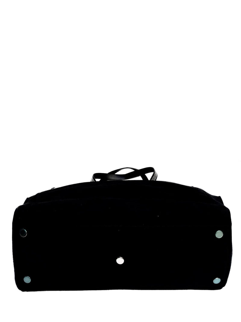 Large Black Suede Leather Studded Tote Bag-designer resale