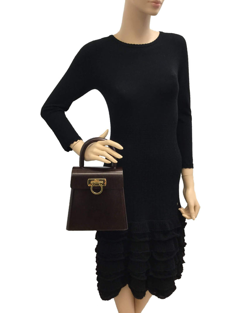 Limited Edition Wood Box Bag Brown-designer resale