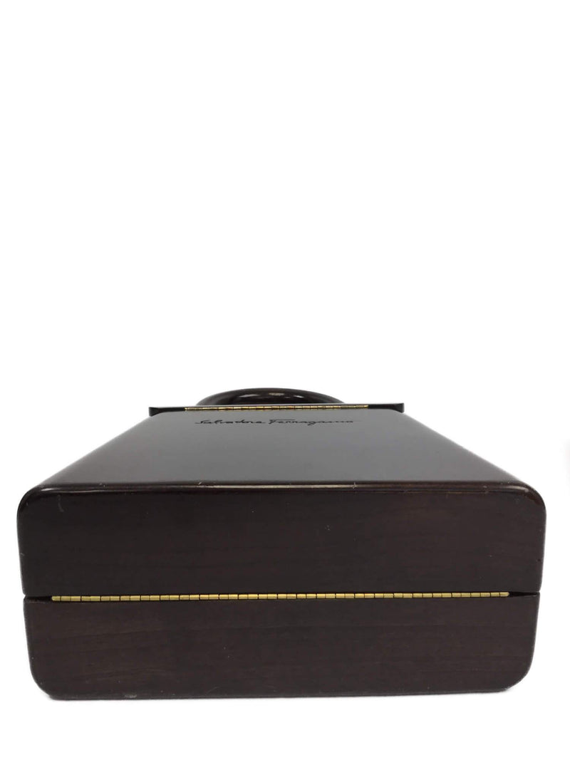 Limited Edition Wood Box Bag Brown-designer resale