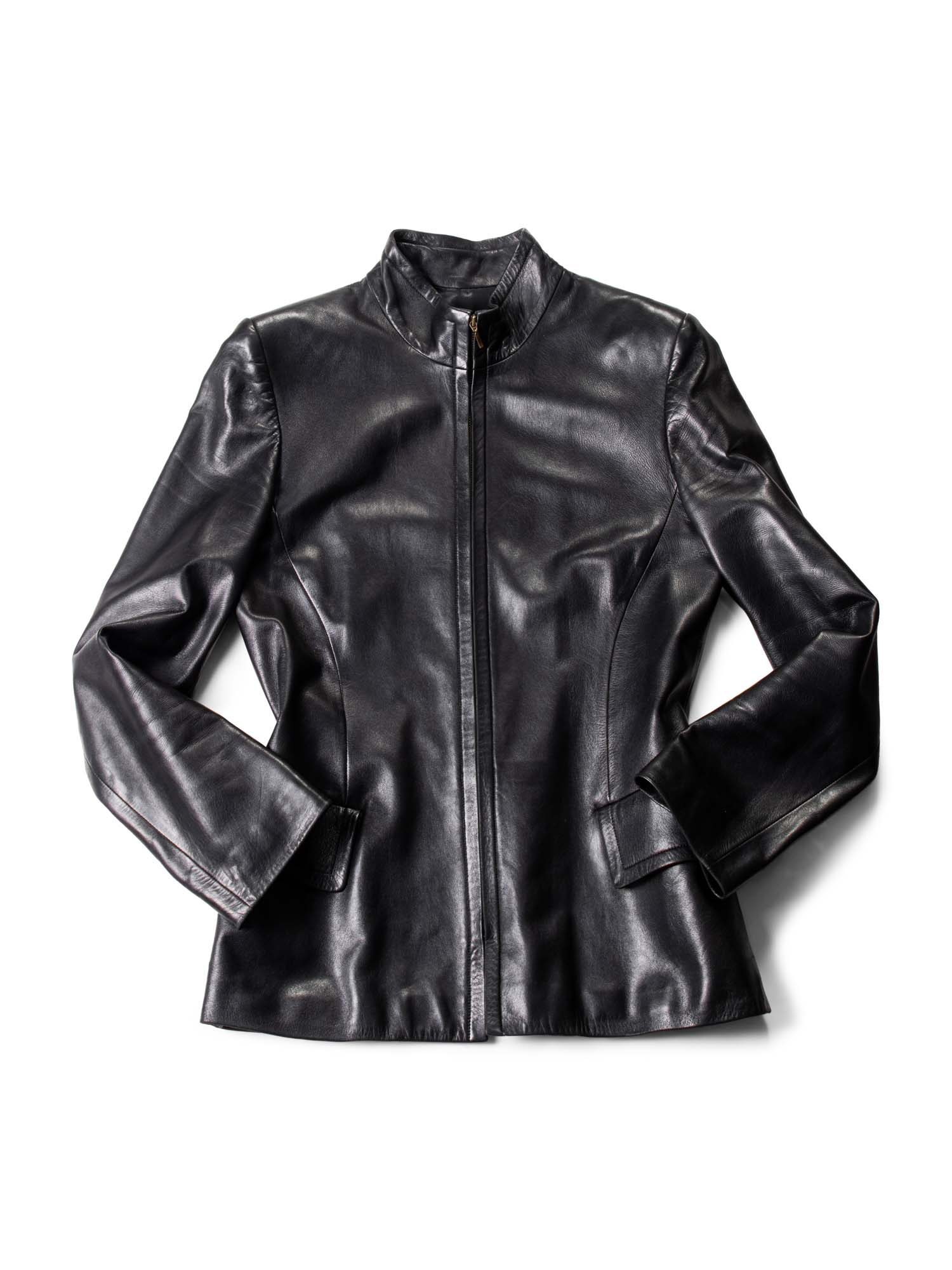 Loewe Leather Fitted Jacket Black-designer resale
