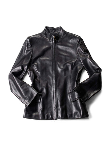 Loewe Leather Fitted Jacket Black-designer resale