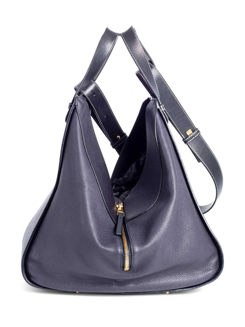 Loewe Leather Hammock Bag Navy Blue