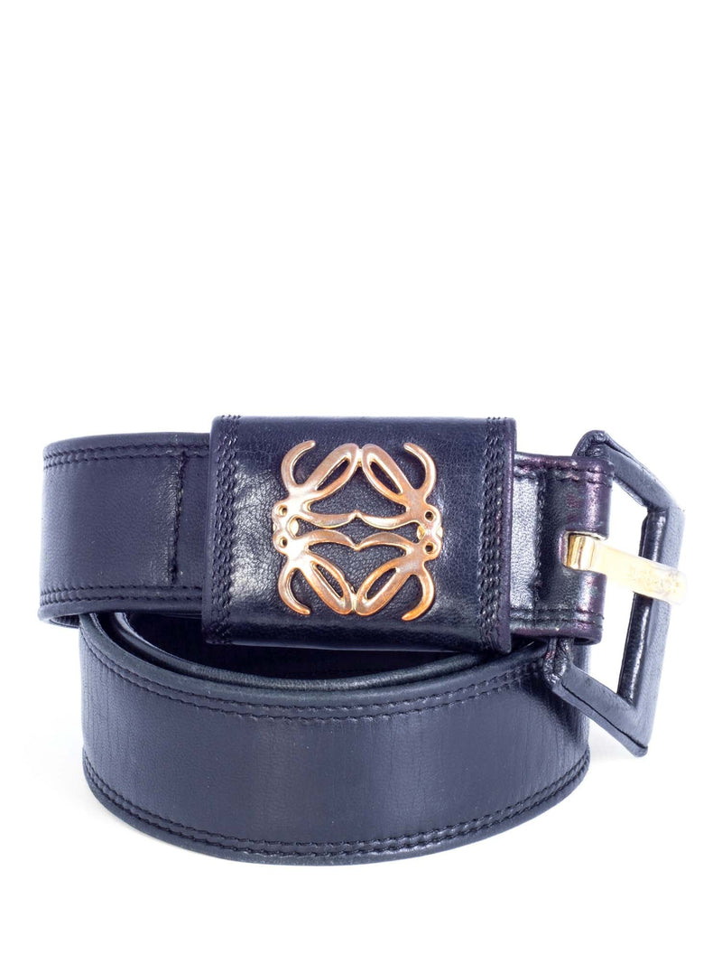 Loewe Leather Logo Belt Black-designer resale