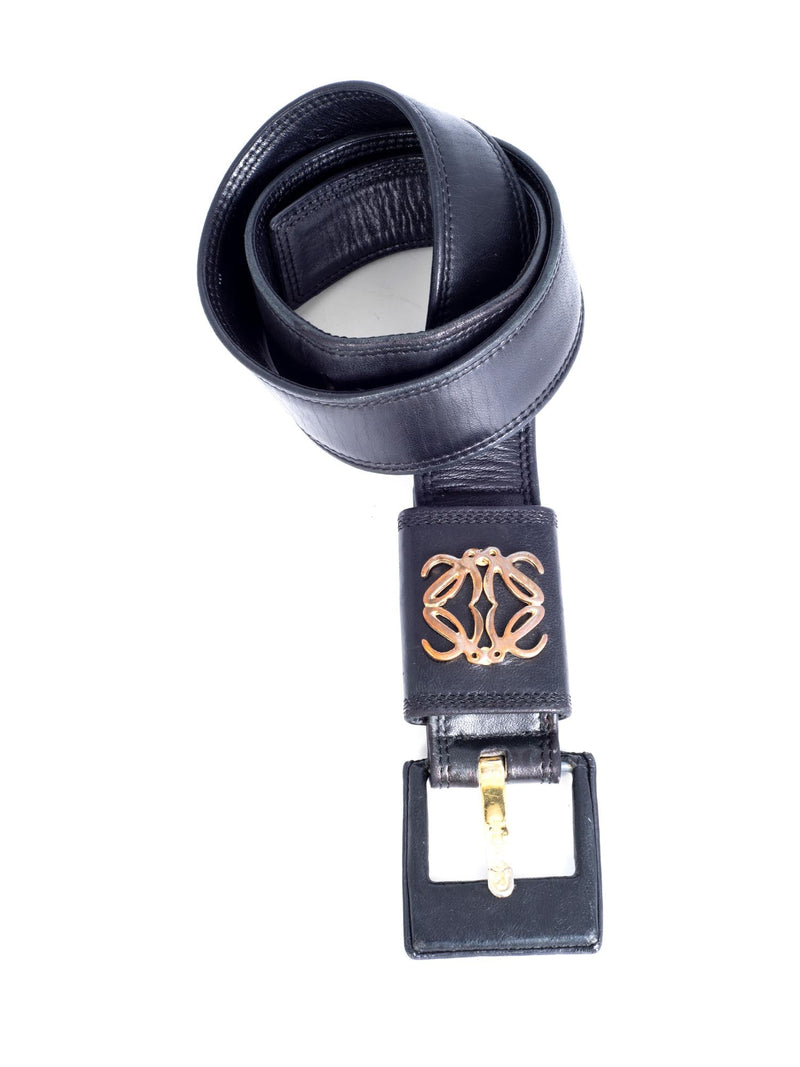 Loewe Leather Logo Belt Black-designer resale