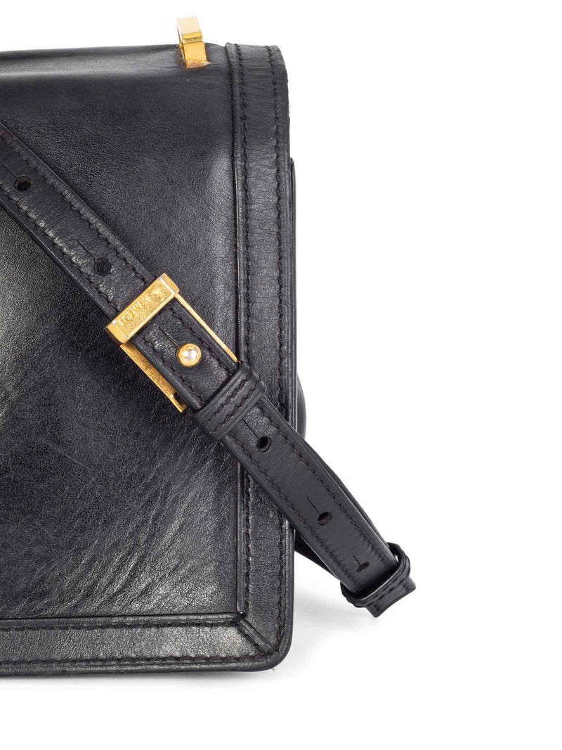 Loewe Leather Medium Barcelona Messenger Bag Black-designer resale
