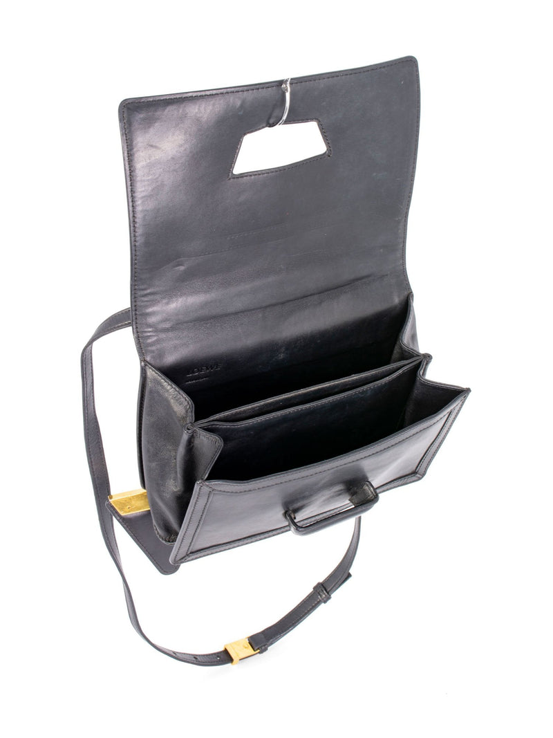Loewe Leather Medium Barcelona Messenger Bag Black