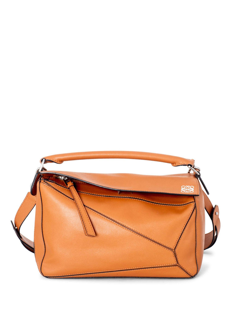 Loewe Leather Puzzle Top Handle Bag Brown-designer resale