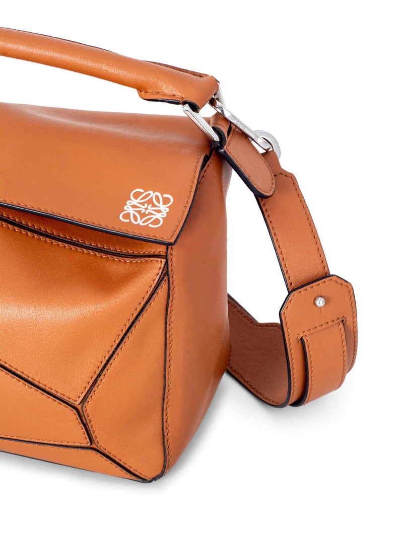 Loewe Leather Puzzle Top Handle Bag Brown-designer resale