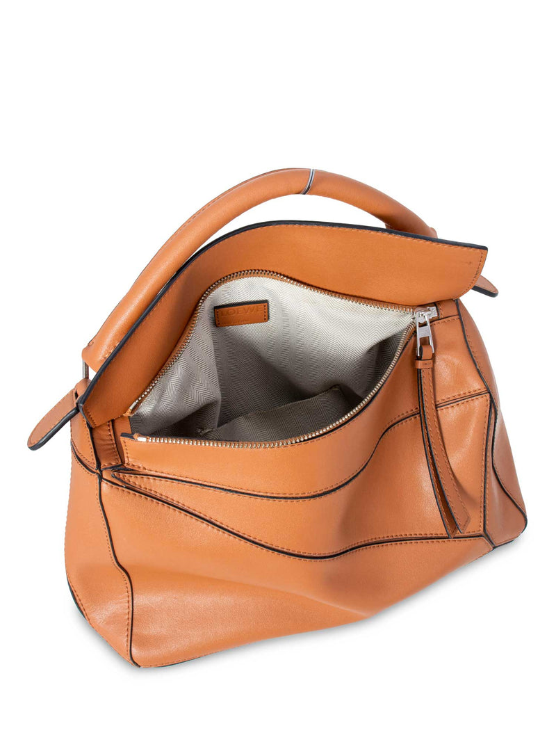 Loewe Leather Puzzle Top Handle Bag Brown-designer resale
