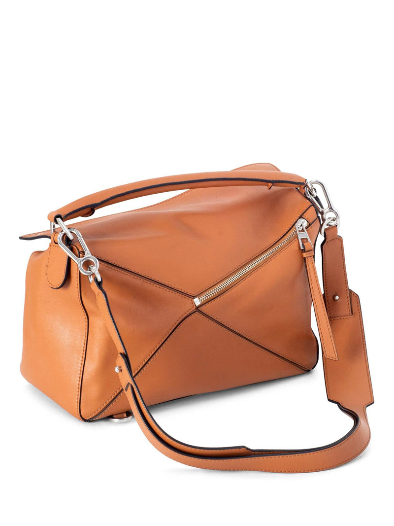 Loewe Leather Puzzle Top Handle Bag Brown-designer resale
