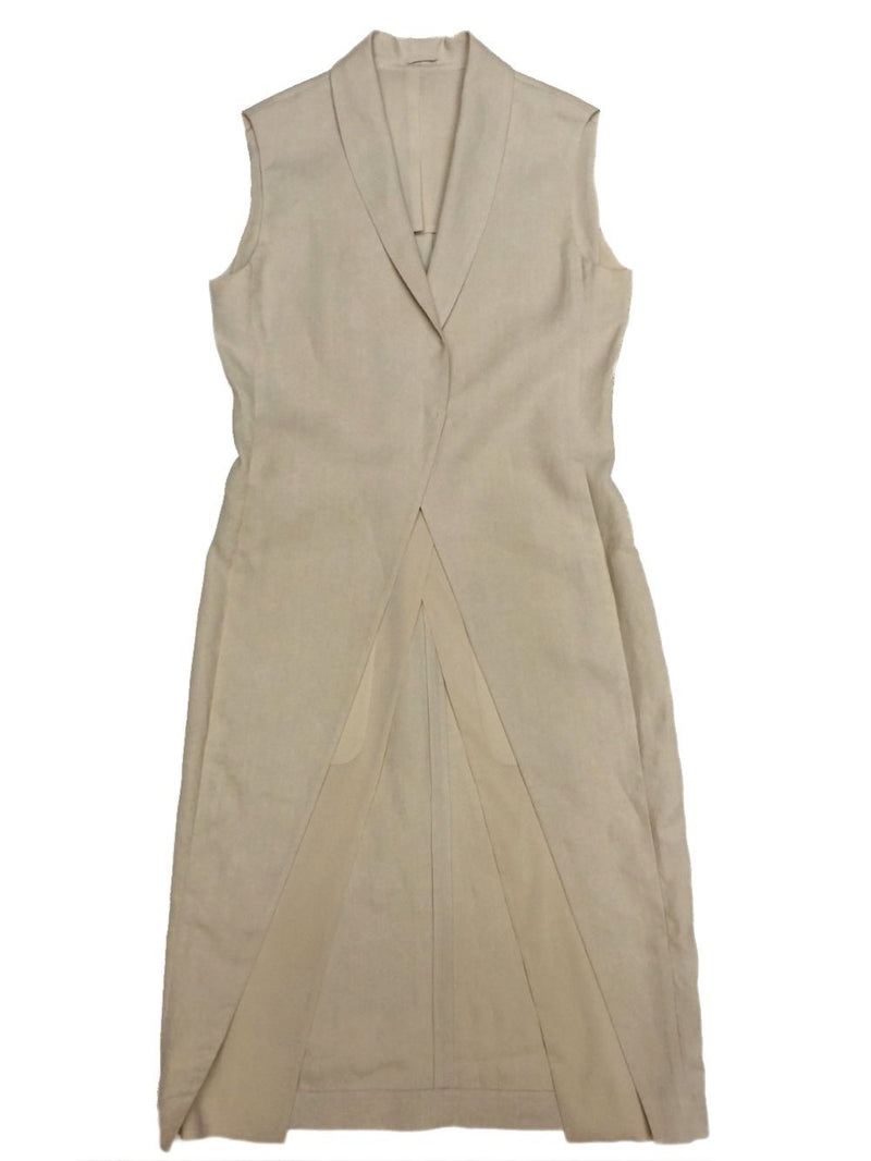 Long Linen Vest with Silk Lining-designer resale