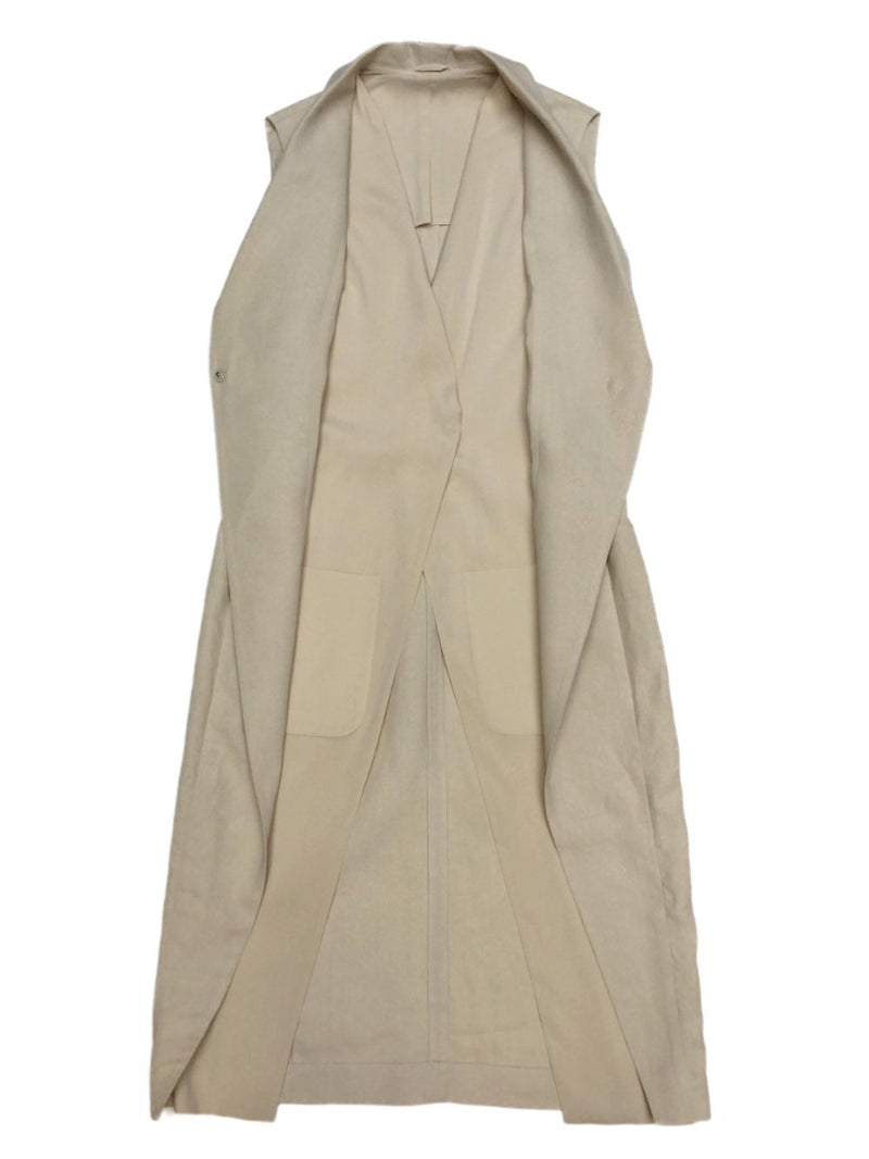 Long Linen Vest with Silk Lining-designer resale