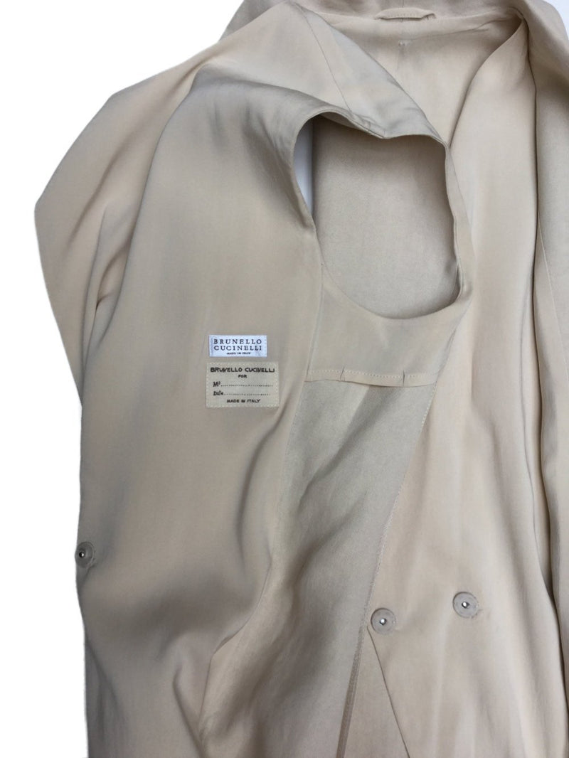 Long Linen Vest with Silk Lining-designer resale