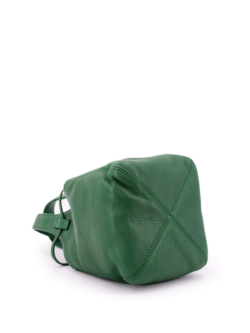 Loro Piana Leather Mini Bucket Bag Green-designer resale