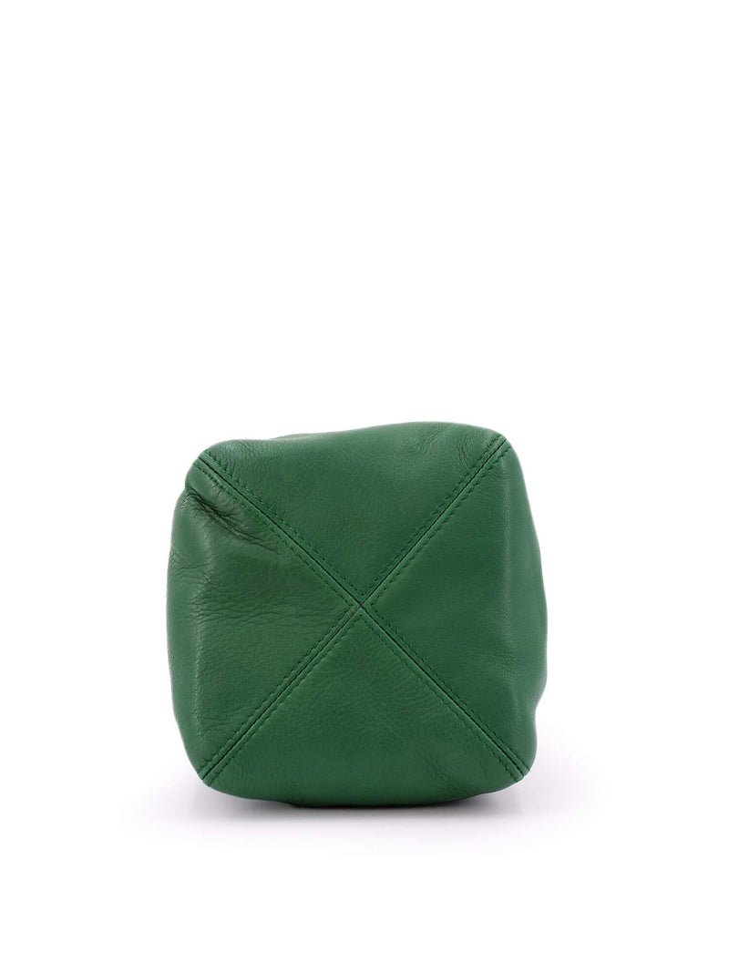 Loro Piana Leather Mini Bucket Bag Green-designer resale