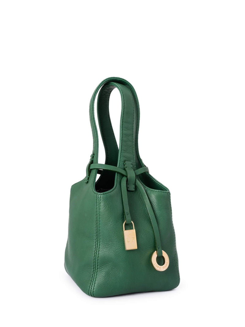Loro Piana Leather Mini Bucket Bag Green-designer resale