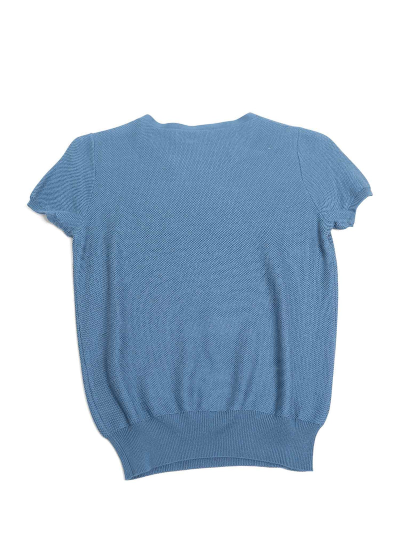 Loro Piana Logo Cotton Knit 2 Piece Sweater Set Blue-designer resale