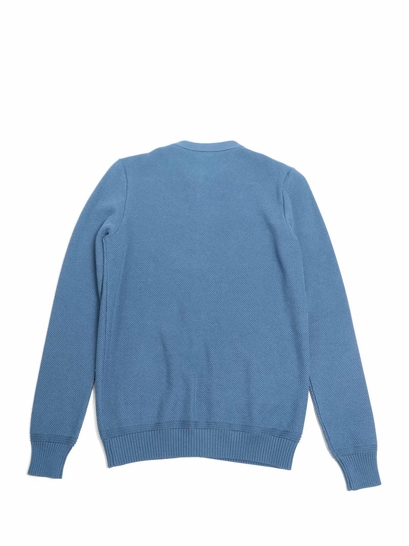 Loro Piana Logo Cotton Knit 2 Piece Sweater Set Blue-designer resale