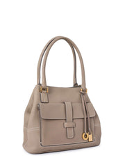 Loro Piana Pebbled Leather Small Globe Bag Taupe