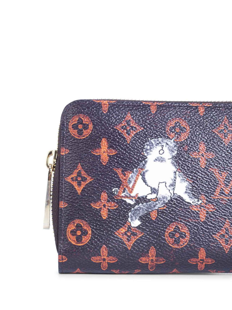 Louis Vuitton Catogram Cats Leather Zip Around Wallet Black-designer resale