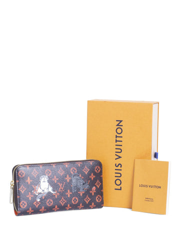 Louis Vuitton Catogram Cats Leather Zip Around Wallet Black-designer resale