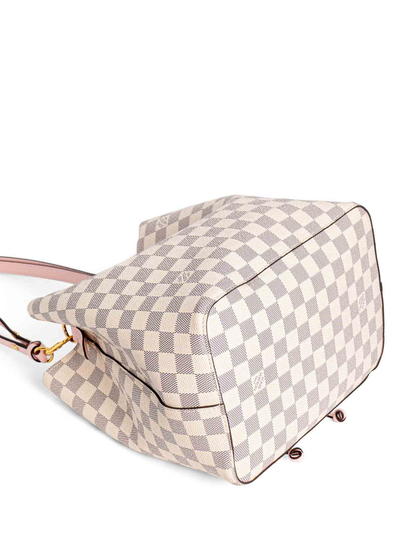 Louis Vuitton Damier Azur Bucket Messenger Bag White Pink-designer resale