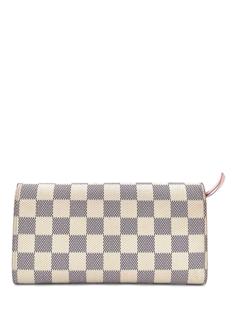 Louis Vuitton Damier Azur Emilie Wallet Pink White Blue-designer resale