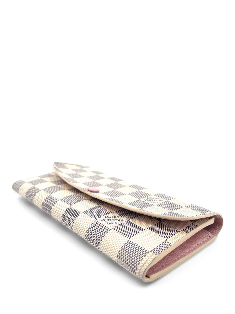 Louis Vuitton Damier Azur Emilie Wallet Pink White Blue-designer resale