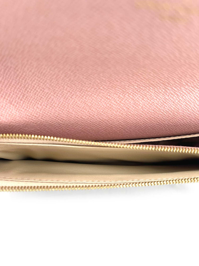 Louis Vuitton Damier Azur Emilie Wallet Pink White Blue-designer resale