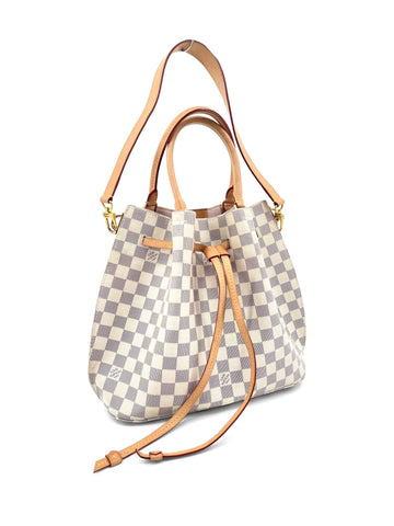 Louis Vuitton Damier Azur Girolata Bucket Bag Pink White Blue-designer resale