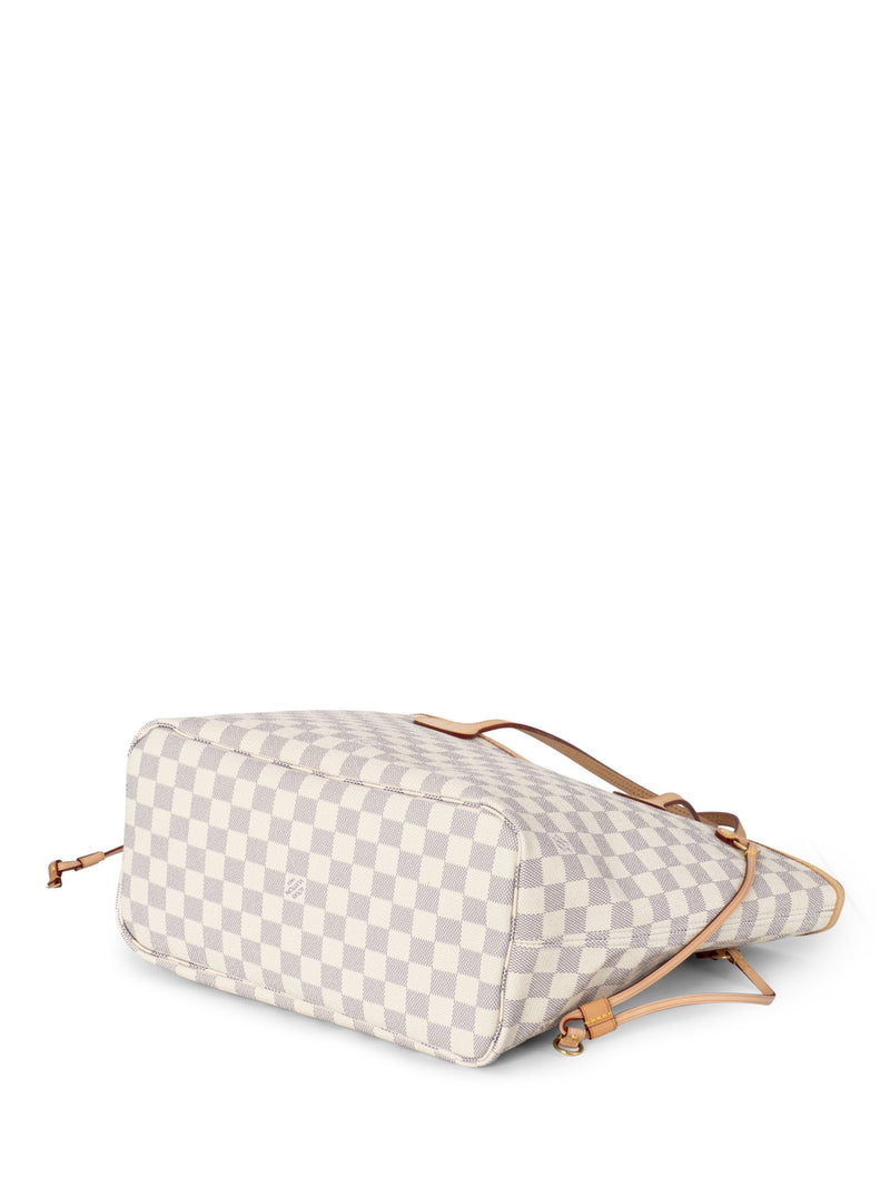 Louis Vuitton Damier Azur Neverfull Bag MM White-designer resale