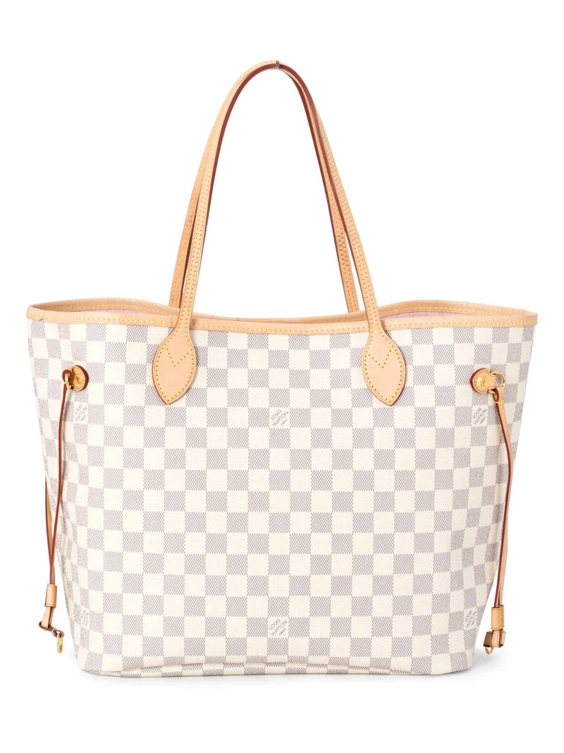 Louis Vuitton Damier Azur Neverfull Bag MM White-designer resale
