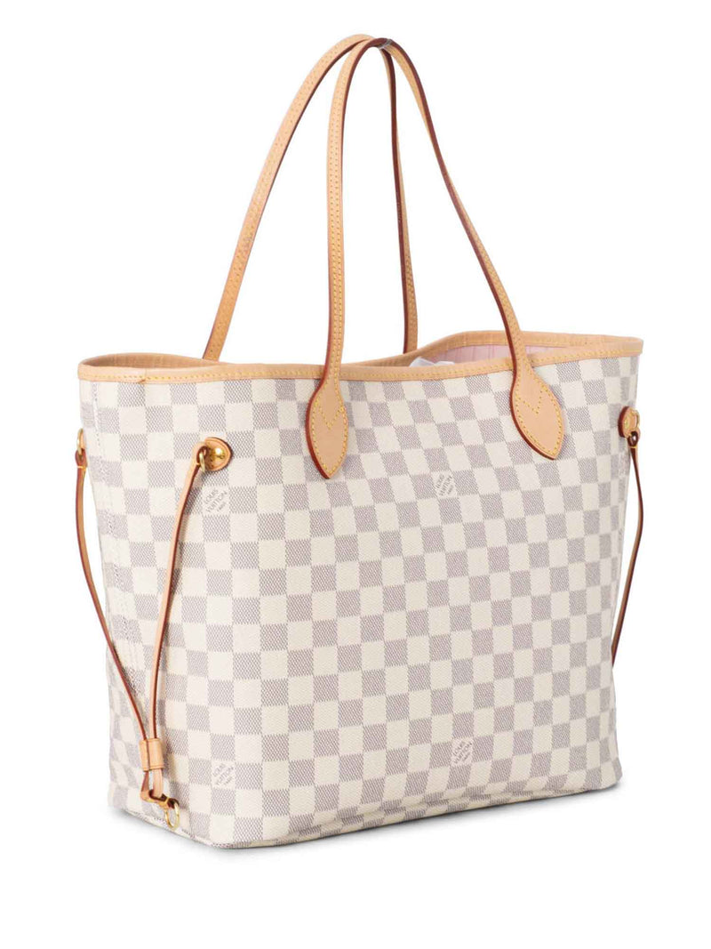 Louis Vuitton Damier Azur Neverfull Bag MM White-designer resale
