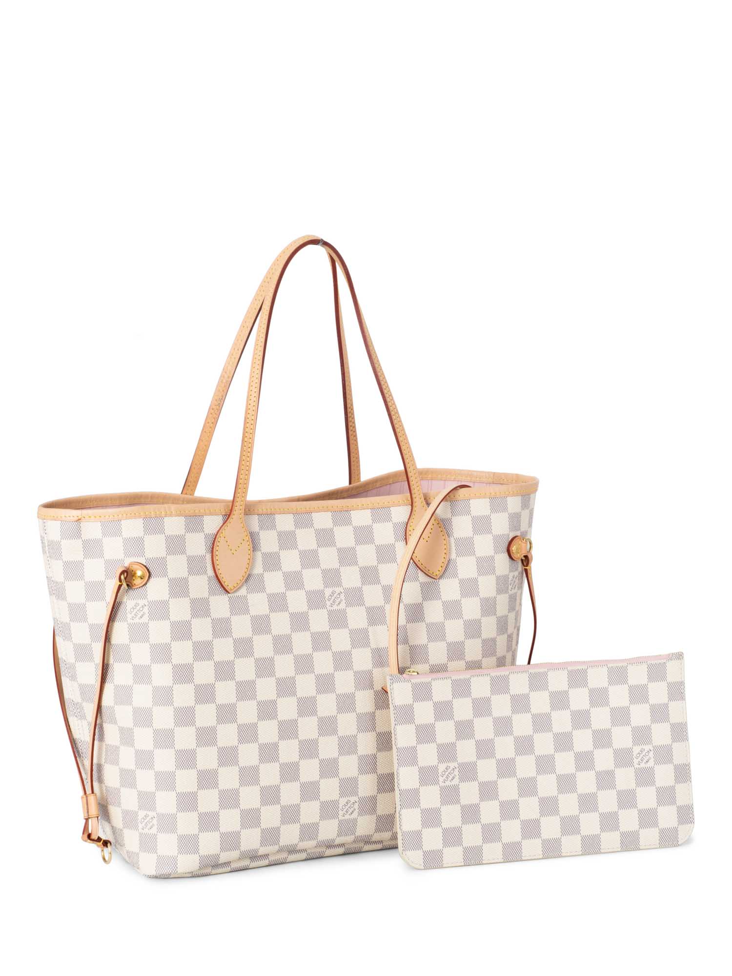 Louis Vuitton Damier Azur Neverfull Bag MM White-designer resale