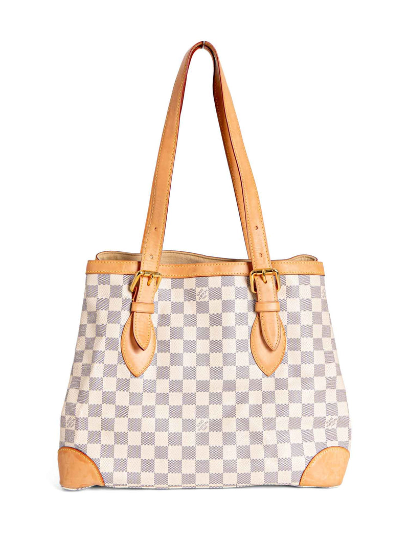 LOUIS VUITTON Totally GM White Checkered Coated Canvas Shoulder