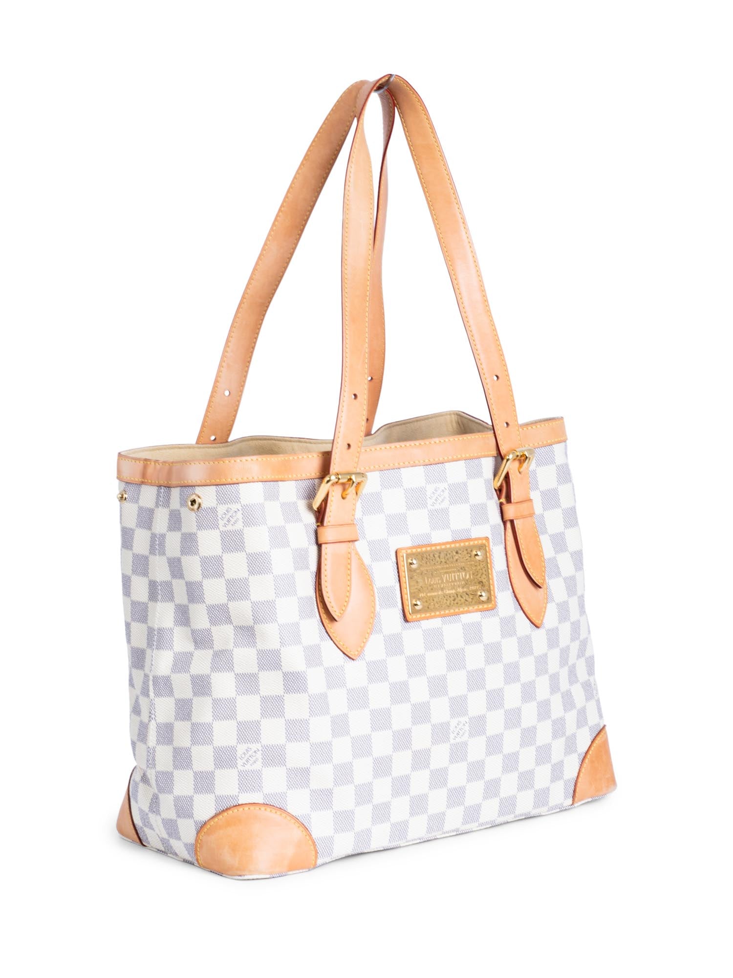 Louis Vuitton Damier Azur Shopper Bag White-designer resale