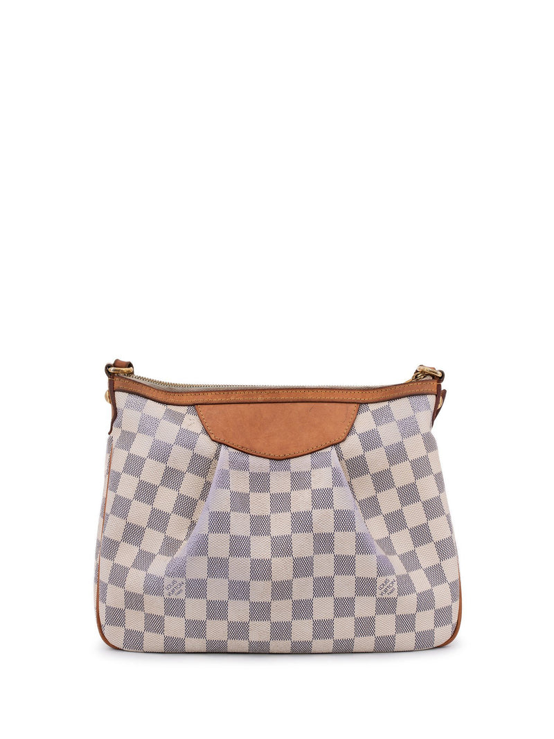 Louis Vuitton Damier Azur Siracusa Messenger Bag PM White-designer resale