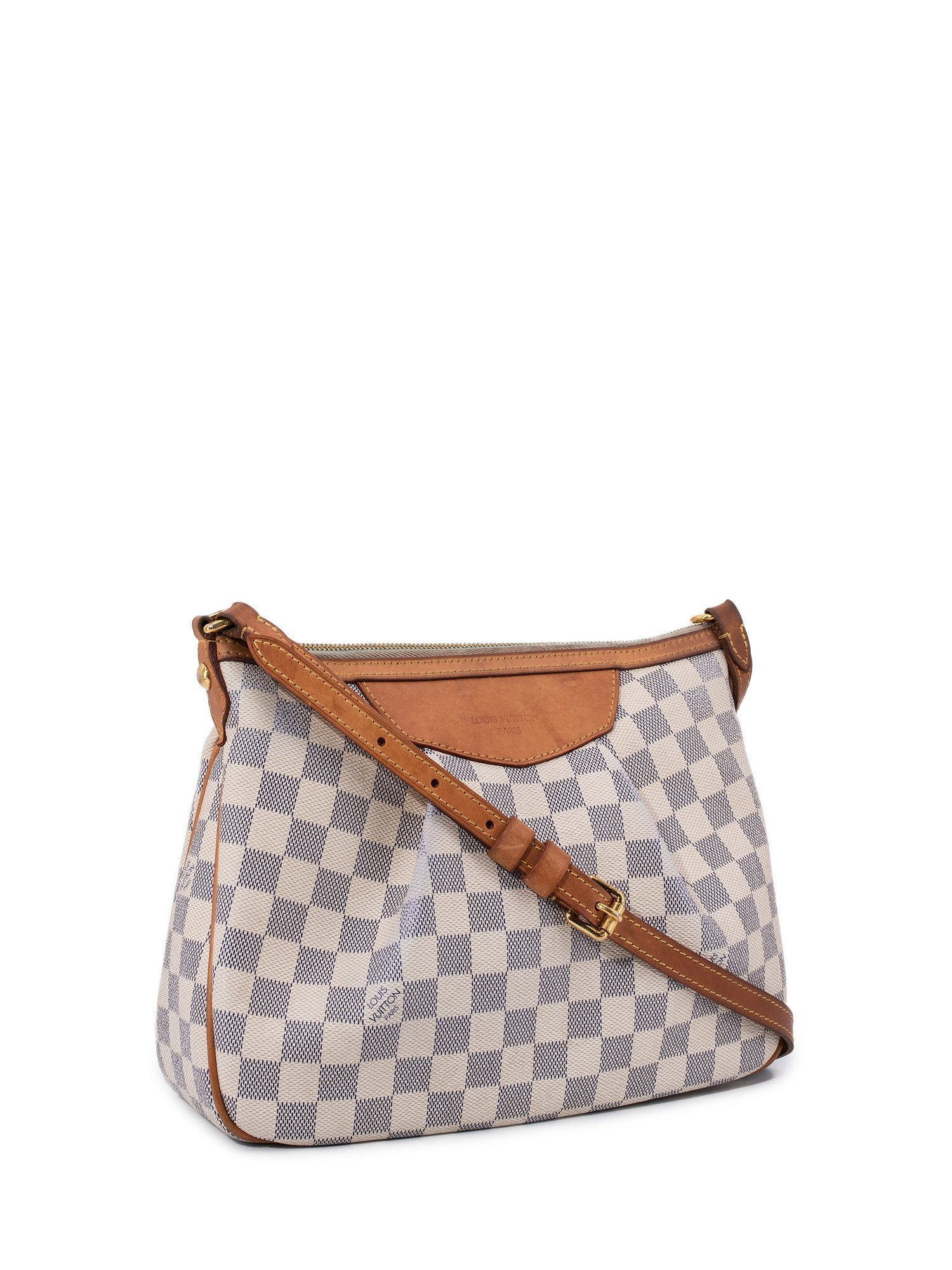 Louis Vuitton Damier Azur Siracusa Messenger Bag PM White-designer resale