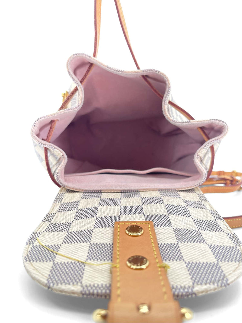 louis vuitton backpack blue red white Louis Vuitton Damier Azur Sperone Backpack White Blue