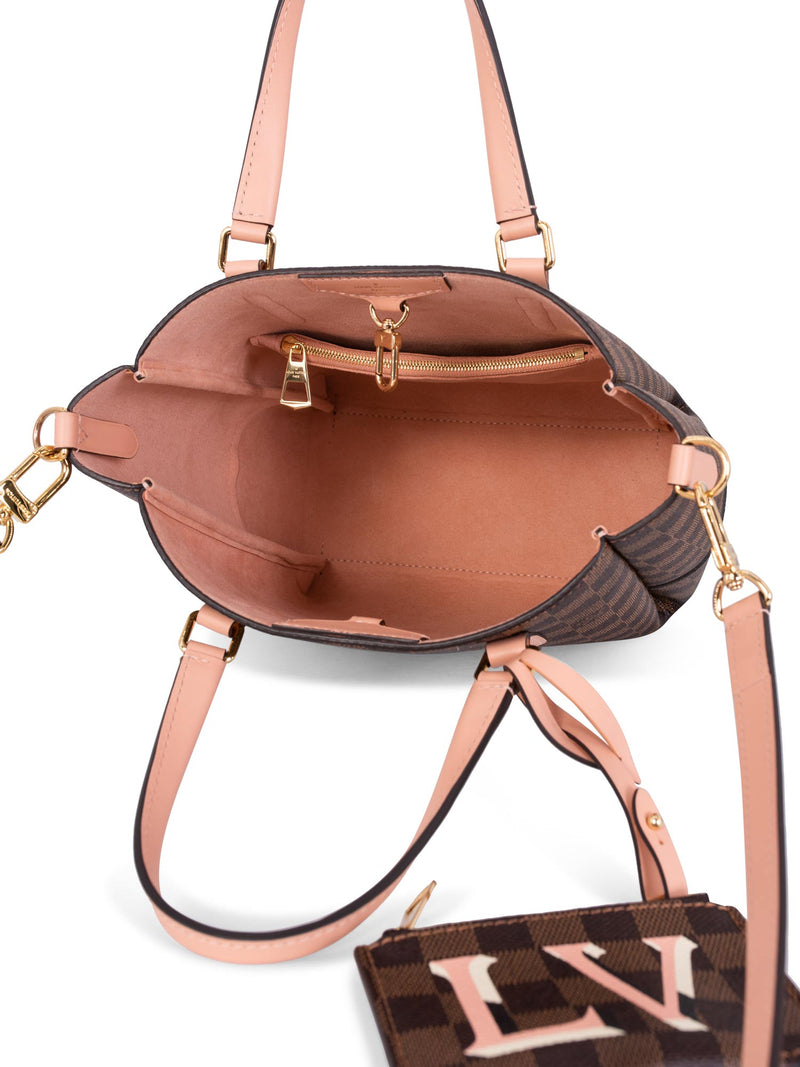 Louis Vuitton Damier Ebene Belmont PM Pink Brown-designer resale