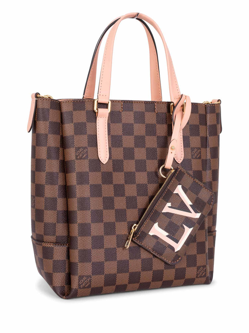 Louis Vuitton Damier Ebene Belmont PM Pink Brown-designer resale
