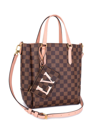 Louis Vuitton Damier Ebene Belmont PM Pink Brown-designer resale